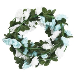 VidaXL Sztuczne girlandy kwiatowe, 6 szt., niebiesko-białe, 240 cm