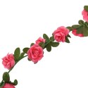 VidaXL Sztuczne girlandy kwiatowe, 6 szt., czerwień różana, 240 cm
