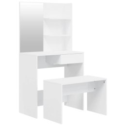 VidaXL Zestaw z toaletką, biały z połyskiem, 74,5x40x141 cm