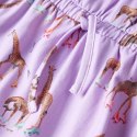 Sukienka dziecięca z falbanami, ściągana, liliowa, 92
