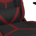 VidaXL Fotel gamingowy z podnóżkiem, czarny i wino, sztuczna skóra