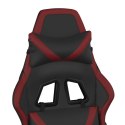 VidaXL Fotel gamingowy z podnóżkiem, czarny i wino, sztuczna skóra