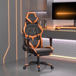 VidaXL Fotel gamingowy z podnóżkiem, czarno-pomarańczowy