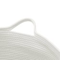 VidaXL Kosz na pranie, beżowo-biały, Ø55x36 cm, bawełna