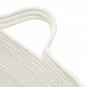 VidaXL Kosz na pranie, brązowo-biały, Ø60x36 cm, bawełna