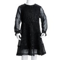 Sukienka dziecięca z długimi rękawami, czarna, 104