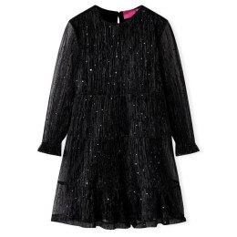 Sukienka dziecięca z długimi rękawami, czarna, 128