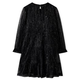 Sukienka dziecięca z długimi rękawami, czarna, 116