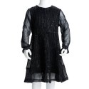 Sukienka dziecięca z długimi rękawami, czarna, 116