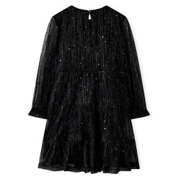 Sukienka dziecięca z długimi rękawami, czarna, 140