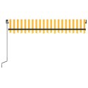 VidaXL Ręcznie zwijana markiza z LED, 350 x 250 cm, żółto-biała