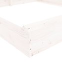 VidaXL Piaskownica z siedziskami, biała, kwadratowa, drewno sosnowe