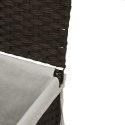 VidaXL Kosz na pranie, 2 komory, ciemny brąz, 53x35x57 cm, polirattan