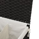 VidaXL Kosz na pranie z 2 komorami, czarny, 53x35x57 cm, polirattan