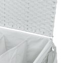 VidaXL Kosz na pranie z kółkami, biały, 60x35x60,5 cm, rattan