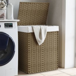 VidaXL Kosz na pranie z pokrywą, 46x33x60 cm, polirattan
