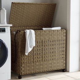 VidaXL Kosz na pranie z kółkami, 66x35x60 cm, rattan