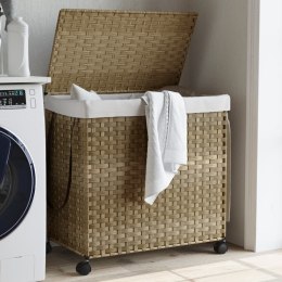 VidaXL Kosz na pranie z kółkami, 60x35x60,5 cm, rattan