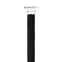 VidaXL Linka żeglarska, czarna jednolita, 18 mm, 100 m, polipropylen