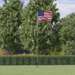 VidaXL Flaga Stanów Zjednoczonych z masztem, 5,55 m, aluminium