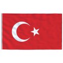 VidaXL Flaga Turcji z masztem, 6,23 m, aluminium