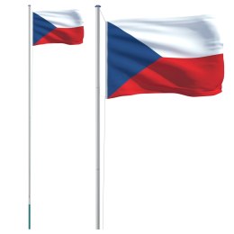 VidaXL Flaga Czech z masztem, 6,23 m, aluminium