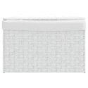 VidaXL Kosz na pranie, z pokrywą, biały, 55,5x35x34 cm, polirattan