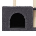 VidaXL Drapak dla kota, z sizalowymi słupkami, ciemnoszary, 110 cm