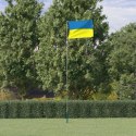 VidaXL Flaga Ukrainy z masztem, 5,55 m, aluminium