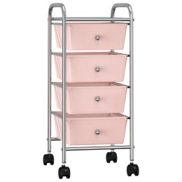 VidaXL Wózek z 4 szufladami, różowy, plastikowy