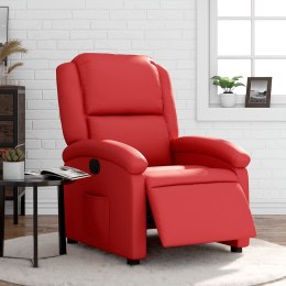 VidaXL Elektryczny fotel rozkładany, czerwony, obity sztuczną skórą