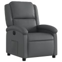 VidaXL Elektryczny fotel rozkładany, szary, obity sztuczną skórą