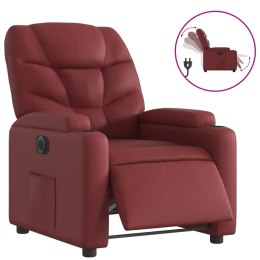 VidaXL Elektryczny fotel rozkładany, winna czerwień, sztuczna skóra