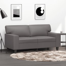 VidaXL 2-osobowa sofa, szary, 120 cm, sztuczna skóra