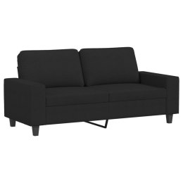 VidaXL Sofa 2-osobowa, czarna, 140 cm, tapicerowana tkaniną