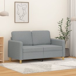 VidaXL Sofa 2-osobowa, jasnoszara, 120 cm, tapicerowana tkaniną