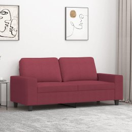VidaXL Sofa 2-osobowa, winna czerwień, 140 cm, tapicerowana tkaniną