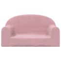 VidaXL 2-os. kanapa dla dzieci, różowa miękki plusz