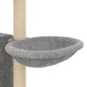 VidaXL Drapak dla kota z sizalowymi słupkami, jasnoszary, 131 cm
