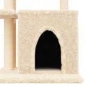 VidaXL Drapak dla kota, z sizalowymi słupkami, kremowy, 83,5 cm