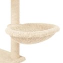 VidaXL Drapak dla kota z sizalowymi słupkami, kremowy, 153 cm