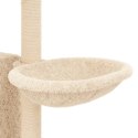 VidaXL Drapak dla kota z sizalowymi słupkami, kremowy, 131 cm