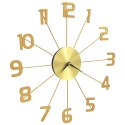 VidaXL Zegar ścienny, metal, 50 cm, złoty