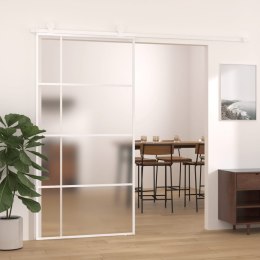 VidaXL Drzwi przesuwne, szkło ESG i aluminium, 102,5x205 cm, biały