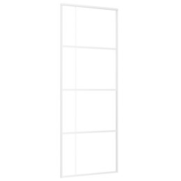 VidaXL Drzwi przesuwne, szkło ESG i aluminium, 76x205 cm, białe