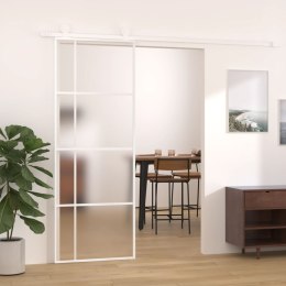 VidaXL Drzwi przesuwne, matowe szkło ESG i aluminium, 76x205 cm, białe