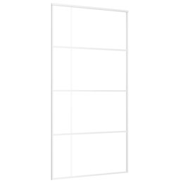 VidaXL Drzwi przesuwne, szkło ESG i aluminium, 102,5x205 cm, białe