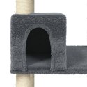 VidaXL Drapak dla kota z sizalowymi słupkami, ciemnoszary, 141 cm