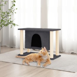VidaXL Drapak dla kota z sizalowymi słupkami, ciemnoszary, 50 cm
