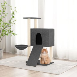 VidaXL Drapak dla kota z sizalowymi słupkami, ciemnoszary, 96 cm